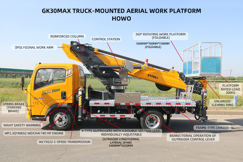 Гидравлический погрузчик Man Lift Truck длиной 30 м